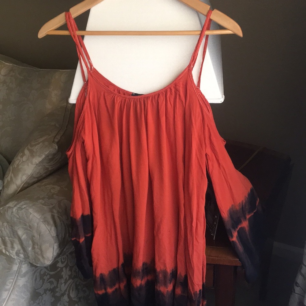 🧡LAST CHANCE🧡 Tie Dye Hippie Cold Shoulder Dress